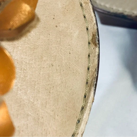 Colorado Opanka Ladies Leather Thongs Sandals Rianna Gold Metallic Size AU 7 - Picture 9 of 14